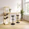 Flash Furniture Jura Metal Bar and Wine Table w/2 Slanted Shelves for Bottle Storage and Hanging Glass, Gold Frame NAN-F-HY-B23102-GLDMRBL-GG - alternate 1